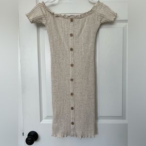 Ivory mini off shoulder dress